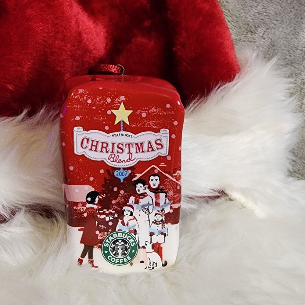 2007 Starbucks Christmas Holiday Ceramic Coffee Bag Ornament